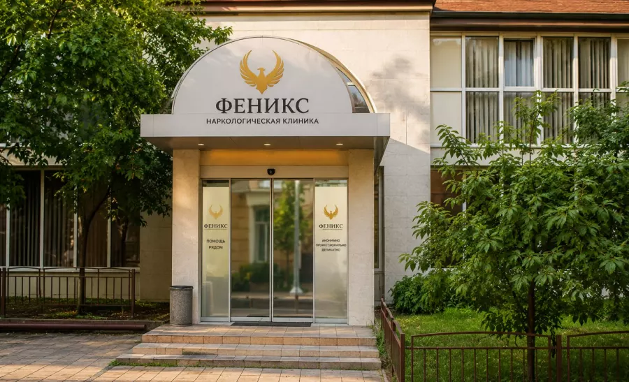 Вход в наркологическую клинику «Феникс» в Арсеньеве